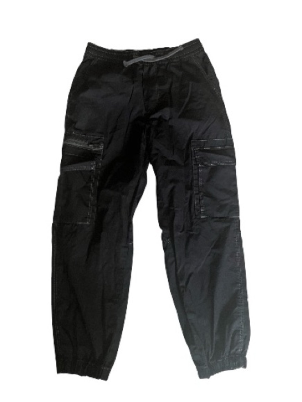 Kids Black Cargo Jogger Pants - Classic Utility Style